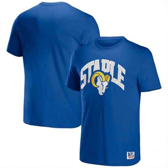 Men Los Angeles Rams X Staple Blue Logo Lockup T Shirt
